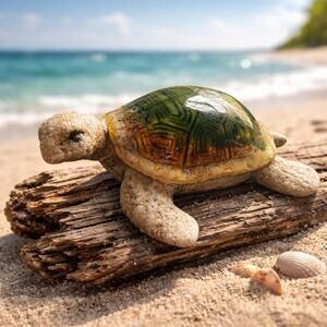 Vtg. Sea Turtle Ceramic Figure Nature Coastal Homeware Chesapeake Bay Whimsical